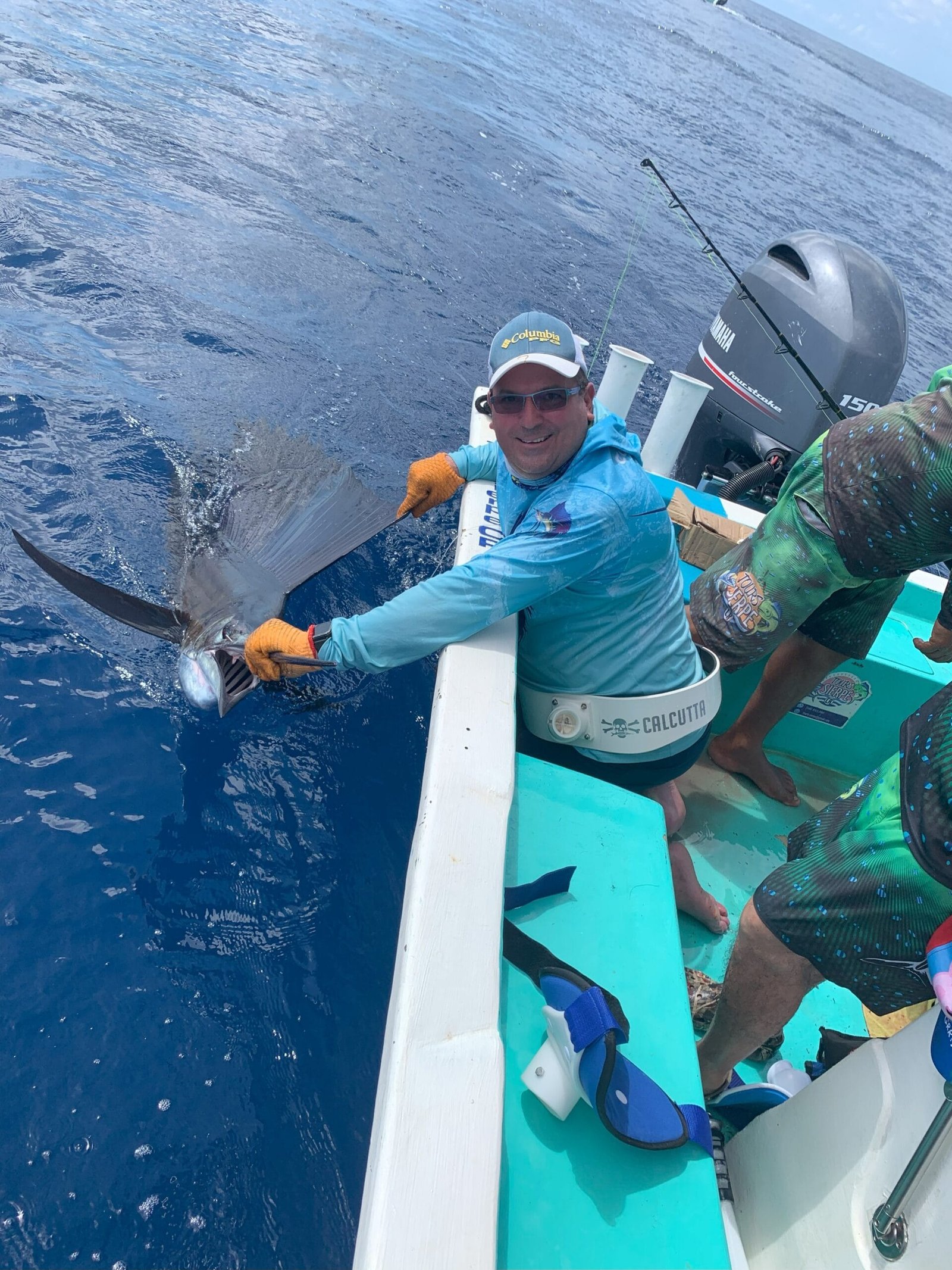 Releasing a sailfish during a fishing tour in Sierpe, Costa Rica